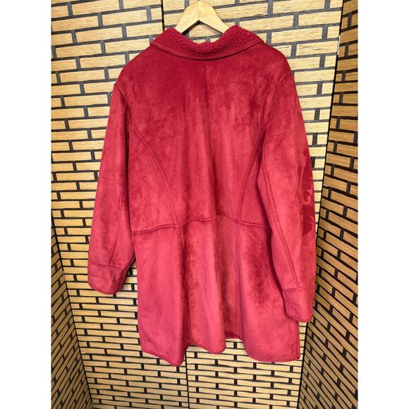 D&Co Red Sherpa Lined Jacket Size 3X - Picture 2 of 9